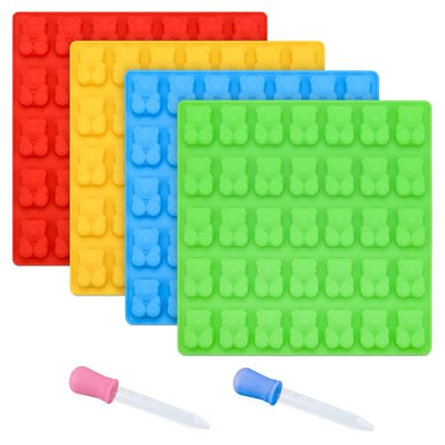 Gummy Bear Molds Candy Molds - Large Gummy Molds 1 Inch Bear Chocolate Molds Silicone 4 Pack LFGB Pinch Test Approved Best Food Grade Silicone Molds - Click to Buy