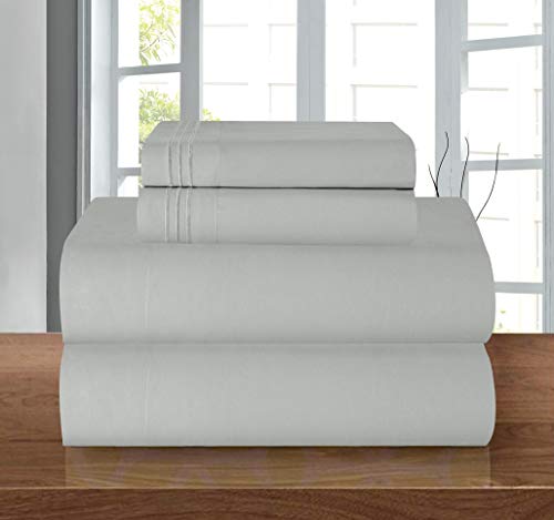 Elegant Comfort Parure de lit 4 pièces en Coton égyptien de 1500 Fils, Douce, de qualité hôtelière Haut de Gamme, Infroissable, Drap-Housse avec élastique Tout Autour, Poche Profonde mesurant jusqu'à - Click to Buy