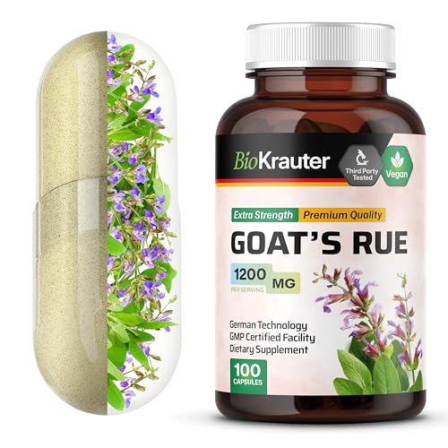 BIO KRAUTER Goats Rue Lactation Support Capsules 1200 mg - 100 Count - Goats Rue Capsules - Natural Breastfeeding Supplements - Click to Buy