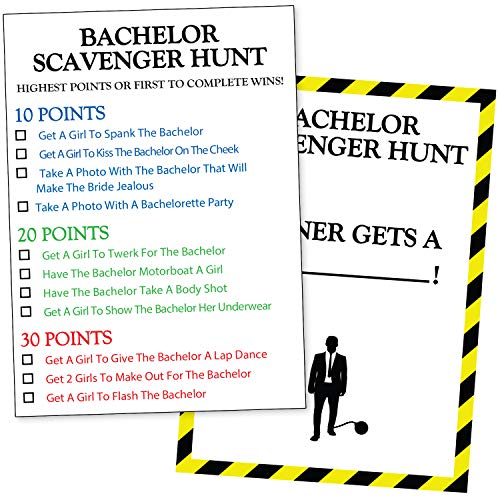 Bachelor Party Scavenger Hunt - Funny Bachelor Party Ideas, Supplies, Gifts, Decorations and Favors - Drinking Game - Click to Buy