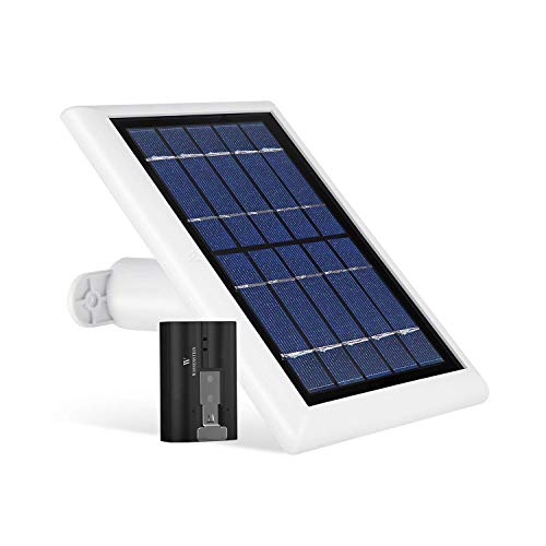Solar Panel and 1-Pack Rechargeable Battery Bundle Compatible with Ring Spotlight Cam Battery and Ring Stick Up Cam Battery HD - Zero Downtime for Your Ring Cameras (White) - Click to Buy