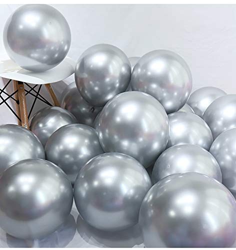Divine 40 Pcs 12 Inch Metallic Chrome Silver Balloons for Wedding Birthday Party Decoration Baby Shower Graduation - Click to Buy