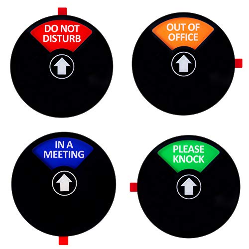 Kichwit Privacy Sign, Do Not Disturb Sign, Out of Office Sign, Please Knock Sign, In a Meeting Sign, Office Sign, Conference Sign for Offices, 5 Inch, Black - Click to Buy