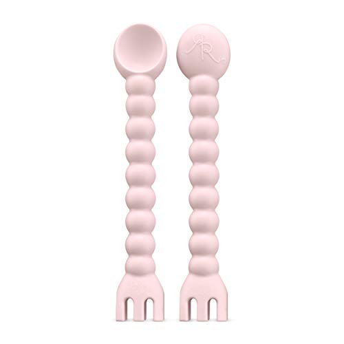 Ryan & Rose Cutie Tensils Baby Spoon and Fork [2 Pack] (Pink) - Click to Buy