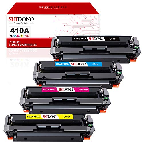 Shidono Compatible Toner Cartridge Replacement for HP 410A 410X Fits with Color Laserjet Pro MFP M477fdw/M377dw/M452dw​/M477fdn/M477fnw/M452dn/M452nw Printer,[4-Pack, Black/Cyan/Yellow/Magenta] - Click to Buy