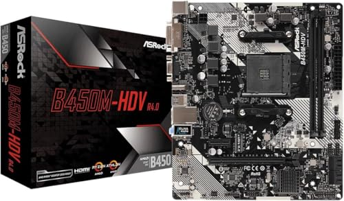 B450M-HDV R4.0 AMD B450 AM4 Socket Ryzen 2000 - 5000 Processors DDR4 3200 64GB HDMI DVI-D D-Sub Motherboard SATA 6Gb/s Micro ATX M.2 - Click to Buy