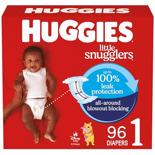 Huggies Size 1 Diapers, Little Snugglers Baby Diapers, Size 1 (8-14 lbs), 96 Count, Packaging May Vary - Click to Buy