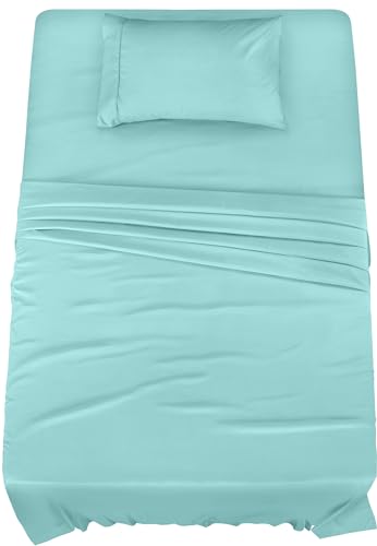 Utopia Bedding Twin Bed Sheet Set - 3 Piece Bedding - Soft Brushed Microfiber Fabric - Shrinkage & Fade Resistant - Easy Care (Spa Blue)