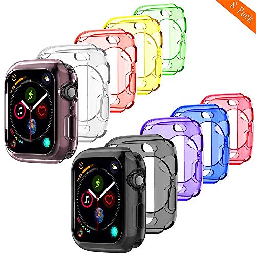 BOTOMALL for Watch Case 38mm 42mm 40mm 44mm, Clear Soft Protector Cover Case for iWatch Series 4 Series 3, Series 2, Sport, Edition (Colorful x8, 38mm) - Click to Buy
