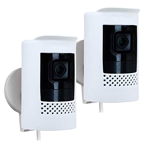 Silicone Skin Case Cover Sun Glare, UV & Weather Protection Skins Cover Compatible for All-New Ring Stick Up Cam Wired - White (2 Pack) - Click to Buy