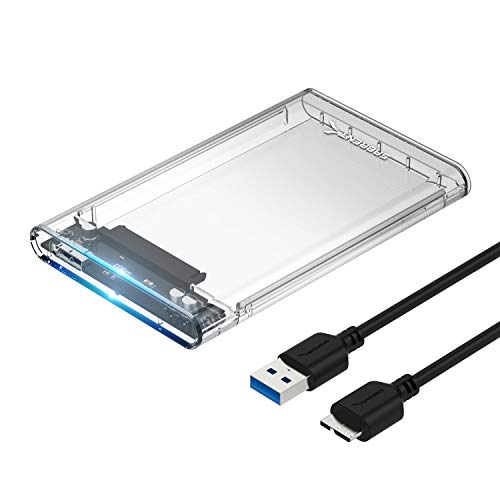 SABRENT 2.5 Inch SATA to USB 3.0 Tool Free Clear External Hard Drive Enclosure [Optimized for SSD, Supports UASP SATA III] (EC-OCUB) - Click to Buy