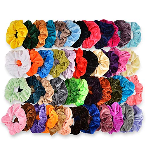 Cehomi 46Pcs Hair Scrunchies Velvet Elastic Hair Bands Scrunchy Bobbles Soft Hair Ties Ropes Ponytail Holder No Hurt, Soft For Women Or Girls Hair Accessories - Click to Buy
