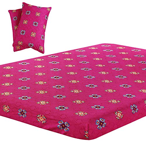 Vaulia Lightweight Microfiber Sheets, Printed Pattern Design, Bright Pink Full Size, 3-Piece Set (1 Fitted Sheet, 2 Pillowcases) - Click to Buy