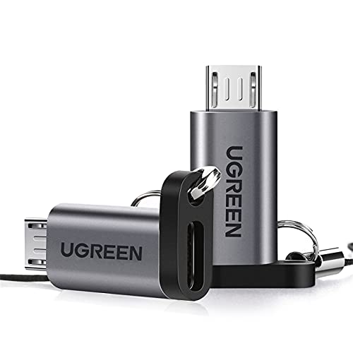 UGREEN USB C to Micro USB Adapter 2 Pack Type C Female to Micro Male Charger Converter Connector Compatible with Galaxy S7 Edge S6 S4, LG Nexus 5 4, Motorola Moto G6 Play Smartphone, Tablet (Grey) - Click to Buy