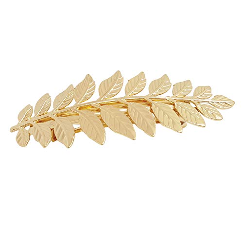 Gold Toga Party Greek Goddess Costume Gold Leaves Hair Barrettes (Halloween Gold Leaf Hair Clips) - Click to Buy