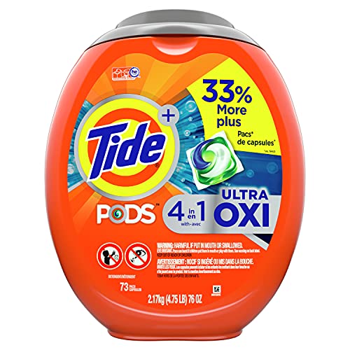 Tide PODS 4 in 1 Ultra Oxi Laundry Detergent Soap Pods, High Efficiency (HE), 73 Count - Click to Buy