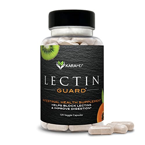 KaraMD Lectin Guard | Gut Repair & Colon Cleanse Supplement | Lectin Blocker| Slippery Elm, Bladderwrack, Sodium Alginate, Okra, Kiwi & Papaya | Natural Gut Cleanse, Non-GMO & Gluten Free 30 Servings