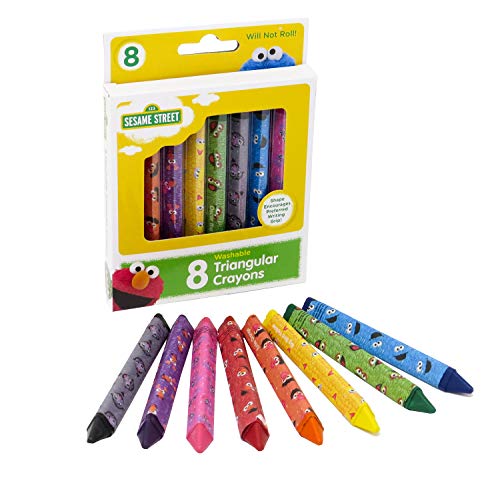 Sesame Street 8-Count Washable Triangular Crayons, Assorted Colors - Click to Buy