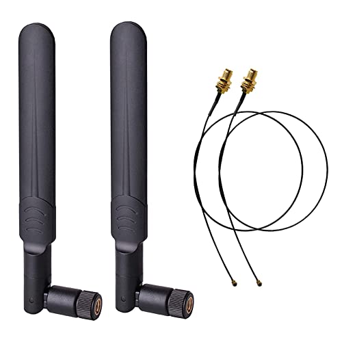 2x8 dBi 2.4 GHz 5 GHz 5.8 GHz Dualband WiFi RP-SMA Stecker Antenne + 2x35 cm U.FL/IPEX auf RP SMA Buchse Pigtail Kabel für Mini PCIe Karte Wireless Router PC Repeater Desktop FPV UAV Drone PS4 Build - Click to Buy