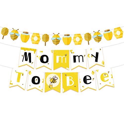 NICROLANDEE Bee and Honey Baby Shower Banner Mommy To Bee Paper Garland for Bumble Bee Gender Reveal Party Bumblebee Themed Baby Shower Decoration - Click to Buy