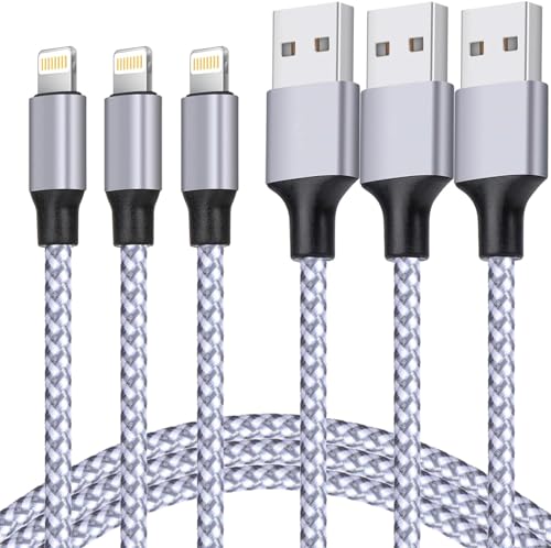 TAKAGI for iPhone Charger, [MFi Certified] Lightning Cable 3PACK 6FT Nylon Braided USB Charging Cable High Speed Transfer Cord Compatible with iPhone 14/13/12/11 Pro Max/XS MAX/XR/XS/X/8/iPad - Click to Buy