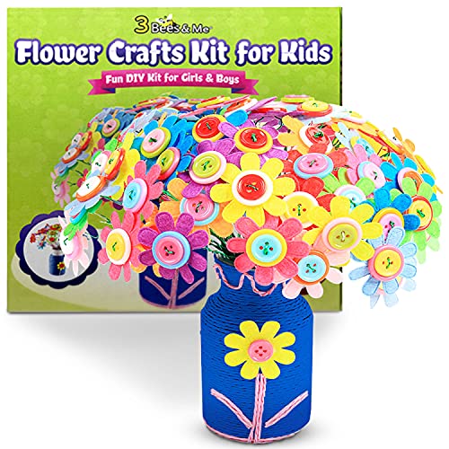 3 Bees & Me Flower Crafts Kit for Kids Age 4 to 12 - Fun DIY Craft Kit for Girls & Boys - Click to Buy