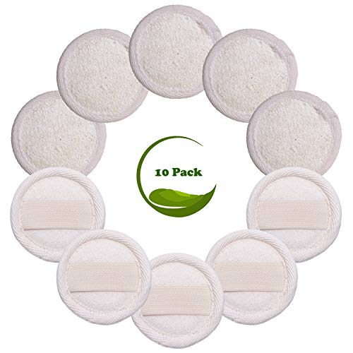 Sportout 10 Packs Exfoliating Loofah Face Brush Cleanser and Massager, 100% Natural Loofah Sponge Manual Facial Cleansing Scrubber Handheld Pad, for Men and Women - Click to Buy