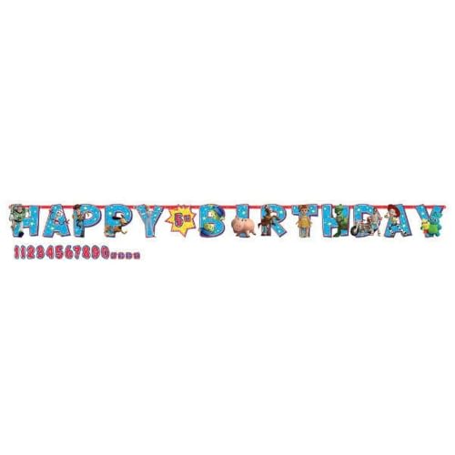 Disney/Pixar Toy Story 4 Jumbo Add-an-Age Letter Banner (10.5" x 10") - Pack of 1 - Multicolor Customizable Birthday Celebration Decoration