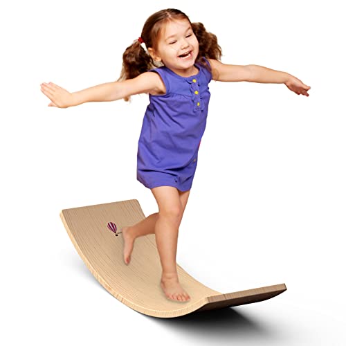 Orbrium Multi-Activity Curvy Play Board Compatible with Waldorf Balance Board Rocker Children's Stool - Click to Buy