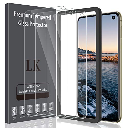 LK Lot de 3 films protecteurs d'écran en verre trempé pour Samsung Galaxy S10e [Nouvelle Verison] [Trou de la caméra] Installation du cadre, HD transparent, sans bulles - Click to Buy