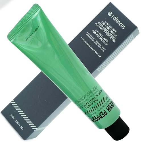 rolencos Peppermint Cooling Moisturizing Foot Cream 3.53oz, Callus Remover, Thick, Cracked, Rough, Dead and Dry, Hard Feet, Heels, Soles, Professional Crack Foot Care Rescue Cream - Click to Buy