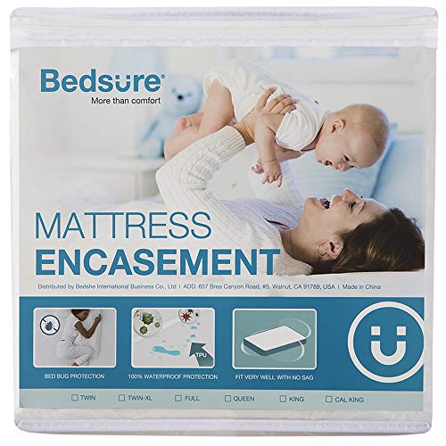 Bedsure Zippered Waterproof Mattress Encasement Cal King(12-15 inches Deep Pocket) - Fitted Mattress Cover, Mattress Protector - 6 Sided, Breathable, Washable - Click to Buy