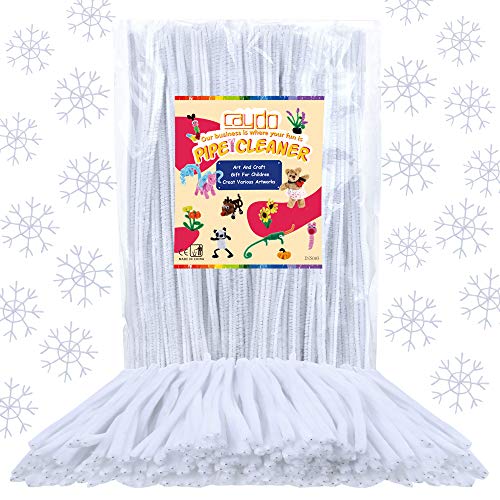 Caydo 350 Pieces Chenille White Pipe Cleaners for DIY, Art Creative Crafts Decorations (6 mm x 12 inch) - Click to Buy