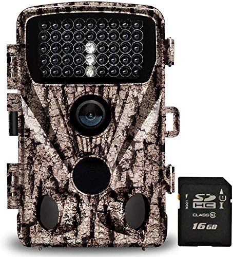Foxelli Trail Camera - 20MP 1080P HD Wildlife Scouting Jagd Kamera mit bewegungsaktivierter Nachtsicht, 120° Weitwinkelobjektiv, 42 IR LEDs & 6,4 cm LCD-Display, IP66 wasserdichte Spielkamera, SD-Karte inkl. - Click to Buy
