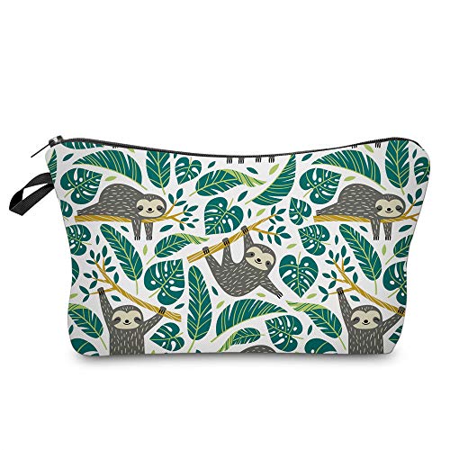 LOOMILOO Cosmetic Bag for Women, Adorable Roomy Makeup Bags Travel Water Resistant Toiletry Bag Accessories Organizer Sloth (Sloth 51476) - Click to Buy