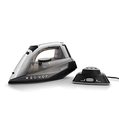 Sunbeam Cordless or Corded Iron | 1500-Watt Anti-Drip Ceramic Hybrid Clothes Steam Iron with Vertical Steam and Auto-Off Function (GCSBNC-200) - Click to Buy