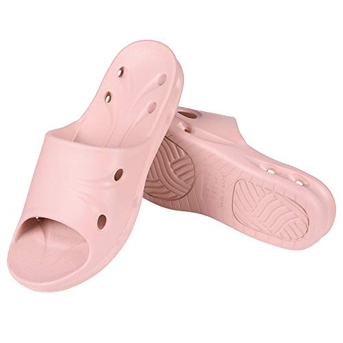 Shower Sandal Slippers Quick Drying Bathroom Slippers Gym Slippers Soft Sole Open Toe House Slippers Coral Pink Medium - Click to Buy