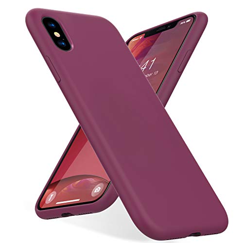 KUMEEK iPhone Xs Max Case, Soft Silicone Gel Rubber Bumper Case Anti-Scratch Microfiber Lining Hard Shell Shockproof Full-Body Protective Case Cover for iPhone Xs Max-WineRed - Click to Buy