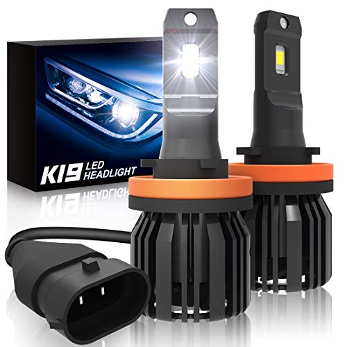 H11/H9/H8 Led Headlights Bulbs, SUPAREE K19 Single Beam Headlamp with Fan, 9600lm 6000K Cool White High Beam/Low Beam/Fog Light Bulb (2 Pack) - Click to Buy