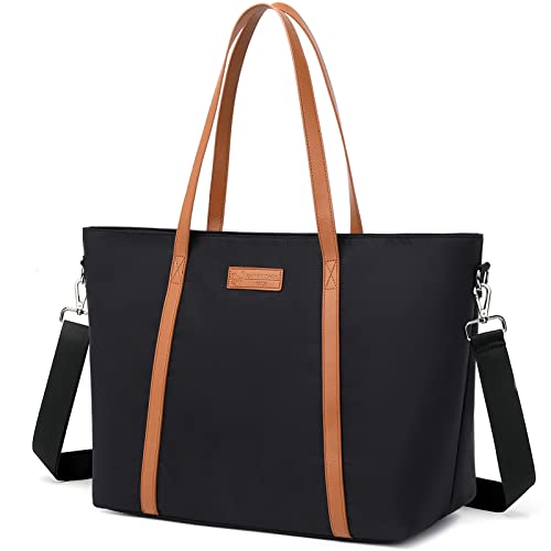 BUG Lightweight Women Laptop Tote Bag for Work, Casual Handbag for Travel Beach College Teacher Black - Click to Buy
