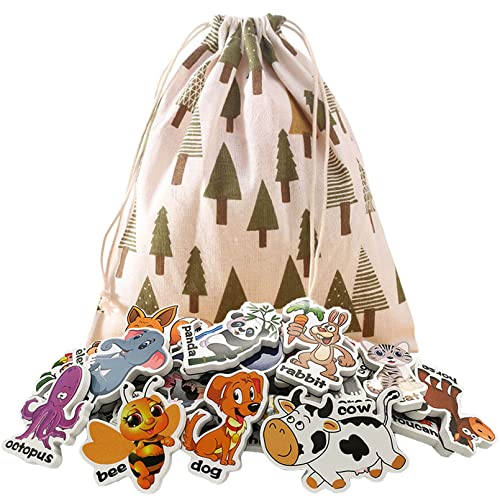 Animal Magnets Letters Refrigerator for Kids Toddlers 1-3, 32 Fridge Magnetic Animal Toys Set with Clear & Big Letters Educational Spelling Early Learning Tool - Click to Buy