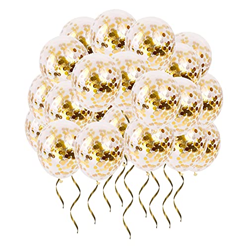 Gold Confetti Latex Party Balloons, 60pcs 12 Inch Helium Balloons with Golden Paper Confetti Dots for Birthday Baby Shower Decoration - Click to Buy