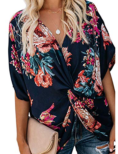 Koscacy Summer Loose Fitting Floral Chiffon Blouse - Click to Buy