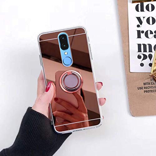 BLU G9 Case, Rotating Ring [Magnetic Car Mount] [360°Kickstand] Holder [2 in 1 Mirror Cover] Protection Cases Cover for BLU G9 (Rose Gold) - Click to Buy