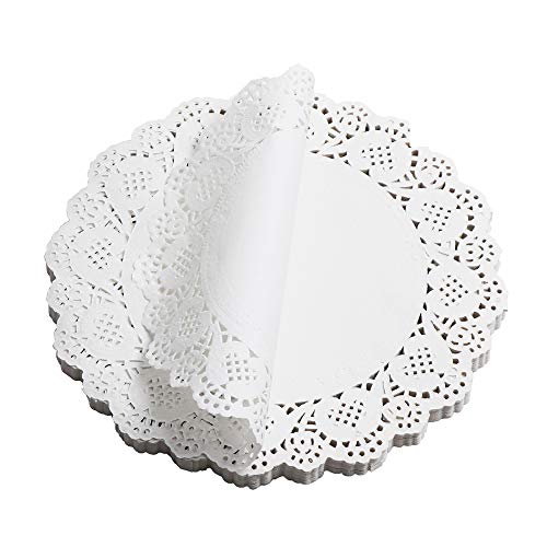 Lashary Paper Doilies, 100 Pieces White Lace Round Paper Doilies Cake Packaging Pads Wedding Tableware Decoration - Click to Buy
