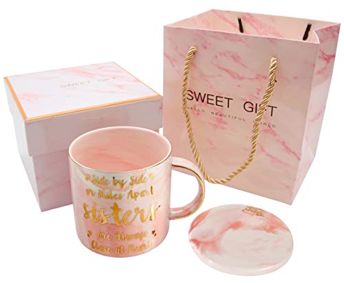 Tergi Sister Gifts - Gifts for sister - Side by Side or Miles Apart, Sisters Will Always - Click to Buy