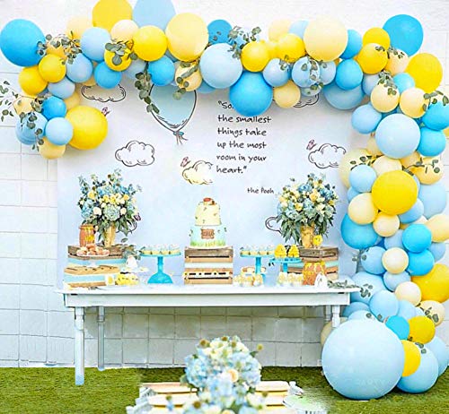 Balloon Garland Arch Kit Blue Yellow Balloons Bouquet Kit Baby Shower Balloons Backdrop Background Weeding Bachelorette Birthday Party Decorations - Click to Buy