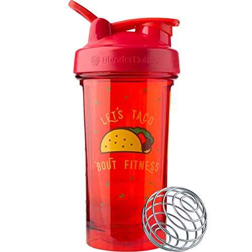 BlenderBottle Foodie Shaker Bottle Pro Series Perfect for Protein Shakes and Pre Workout, 24-Ounce, Let's Taco 'Bout Fitness - Click to Buy