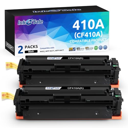 Cartouche de toner compatible E-SALE pour imprimante HP - Lot de 2 - Noir CF410A 410A pour HP Color Laserjet Pro MFP M477fdw M477fdn M477fnw M477 M452 M452dn M452dw M452nw M377dw 410X CF410X - Click to Buy