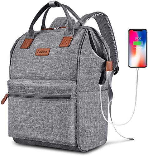BRINCH Laptop Backpack 15.6 Inch Wide Open Computer Backpack Laptop Bag College Rucksack Water Resistant Business Travel Backpack Multipurpose Casual Daypack with USB Charging Port for Women Men,Gray - Click to Buy